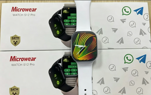 Smartwatch Microwear S12 Pro con Doppia App Social Integrata, Supporto WhatsApp e <span class=keywords><strong>Telegram</strong></span>, Risposta Rapida a Messaggi Testuali/Vocali/Immagini/<span class=keywords><strong>Sticker</strong></span>/Gruppi - Product Image 6