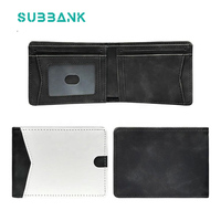 Portefeuille carré en cuir PU personnalisable Subbank, vierge pour sublimation, porte-cartes pliable pour femme, impression sur une face