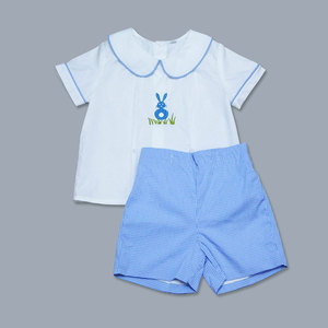 Conjuntos de Ropa de Verano para Niños 2022, Ropa Española para Bebés y Niños Pequeños, Camisas con Pantalones Cortos a Rayas, Venta al por Mayor 08AS105375 - Product Image 4
