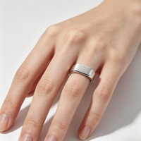 Großhandel Unisex Edelstahl Blanko-Siegelring Mehrfarbig Poliert Quadratisch Individuell Gravierbar Damen Statement Fingerschmuck