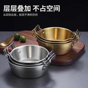 Stainless Steel Bowl With Handles SUS304 Hotel Party Use Solid Color - Product Image 5