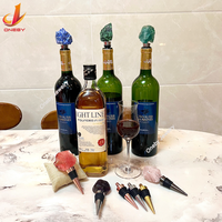 Bouchon de bouteille de vin en améthyste rose sculptée à la main, en pierres naturelles brutes, vente en gros, accessoires de bar, artisanat d'amour, pierres précieuses