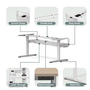 La altura del escritorio eléctrico inteligente moderno se puede ajustar de pie, el marco del escritorio, el escritorio de mueble - Product Image 4
