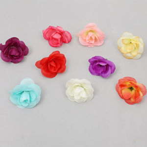Têtes de fleurs artificielles en soie de 4 cm, haute simulation, pour décorations de mariage, matériaux DIY - Product Image 1