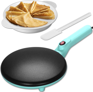 Máquina Eléctrica Portátil para Crepas y Panqueques de 8 Pulgadas con Placas, Batidor de Huevos y Espátula de Silicona - Product Image 1