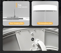 Luminaire suspendu LED circulaire dimmable 40W 3CCT homologué UL, base en aluminium, pour hall d'hôtel, restaurant
