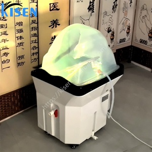 อ่างสระผม Kisen สีขาวดำ แบบไม่มีท่อ พร้อมเครื่องอบไอน้ำ สำหรับร้านทำผมและสปา - Product Image 5