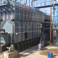Chaudière industrielle à tubes de fumée à haute efficacité thermique de 1 à 10 tonnes, conception verticale, source d'énergie renouvelable, combustible biomasse, eau chaude