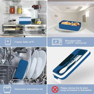 Durable Pink Bento Lunch Box Set Leak-Proof School Containers with Cup Spoon Fork Dishcloth for Girls Boys Adults Teens BPA Free - Product Image 6