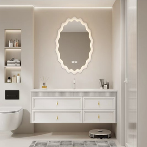 Meuble de salle de bain de style français, design moderne, lavabo d'hôtel, meuble-lavabo avec miroir - Product Image 5