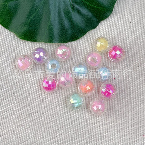 Perles acryliques rondes transparentes, couleur AB irisée, pour la fabrication de bijoux, perles en vrac, été 2021, origine Yiwu - Product Image 3