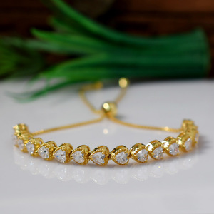 Bracelet en forme de petits cœurs en argent sterling 925, bijoux fins, bracelet fin, bijoux personnalisés - Product Image 3