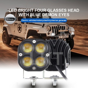 Sistema de iluminación para coche Foco de conducción LED Lente 4LED5D Blue Devil Eye Square LED Luz DE TRABAJO Faro de motocicleta eléctrica - Product Image 6