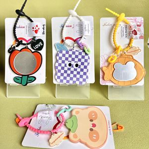 Sáng tạo tự làm ba lô treo đồ trang trí Handmade Acrylic phim hoạt hình gấu xách tay Mỹ phẩm gương Keychain nhựa <span class=keywords><strong>Keyring</strong></span> - Product Image 3