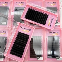 Extensions de cils en velours, faits main, en soie de cachemire, noir jais mat, 0.03 0.05 0.07, vente en gros