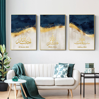 Peinture décorative sur toile imprimée, triptyque, décoration intérieure, peinture à l'huile abstraite, style peinture à cadre flottant
