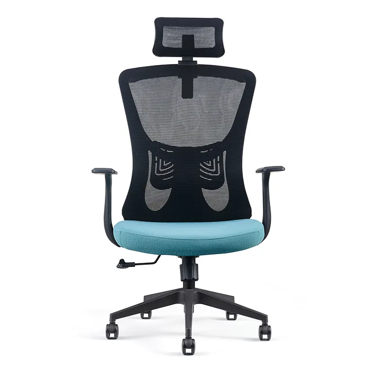 Modern elegant black mesh office chair / Fabric executive swivel chair