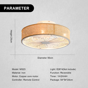 Hot bán cổ điển Retro khách sạn phòng ngủ <span class=keywords><strong>fan</strong></span> hâm mộ ánh sáng 20inch Điều khiển từ xa trang trí trong nhà LED quạt trần ánh sáng - Product Image 2