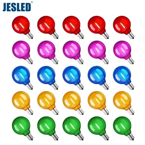JESLED G40发光二极管灯泡1w发光二极管灯泡，带E12底座暖白色/红色/绿色/蓝色/黄色/粉色/橙色/紫色E14 E26 E27 B22 AC110V/220V