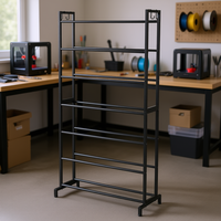 Rak Penyimpanan Filamen Printer 3D 7 Tingkat dari Baja dengan Penyangga Gulungan untuk Mengatur Aksesori Filamen Printer