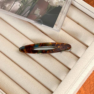 Kinling all'ingrosso semplice cavo ovale a goccia a basso costo Clip per capelli da 6cm in acetato - Product Image 6