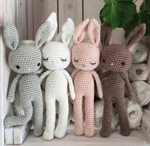 bambola personalizzata Suppliers-Personalizzato amigurumi uncinetto Bunny doll uncinetto animali amigurumi coniglio fatto a mano baby doll oyuncak