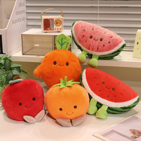 Peluche en forme de fruit super douce personnalisée de 10 pouces peluches aux fruits pêche citron pastèque pour enfants