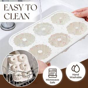 MUYULINS factory can customize 6-cup LFGB non-stick BPA-free <b>silicone</b> cupcake pan with metal reinforced frame, American-style - Product Image 3