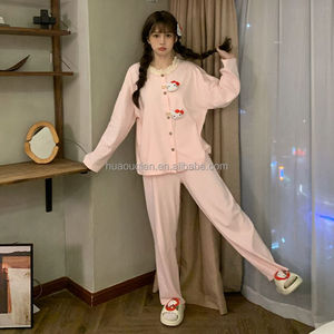 Pijamas <span class=keywords><strong>de</strong></span> <span class=keywords><strong>Hello</strong></span> <span class=keywords><strong>Kitty</strong></span> para Mujer, Nuevo Diseño, Bonito, Manga Larga, Ribete <span class=keywords><strong>de</strong></span> Encaje, Transpirable, Conjunto <span class=keywords><strong>de</strong></span> Dos Piezas, Ropa <span class=keywords><strong>de</strong></span> Dormir para Otoño, ODM - Product Image 2