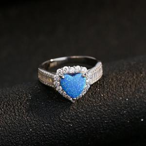Desain baru S925 berlapis Rhodium perak 5A zirkonia pita pernikahan abadi Opal sintetis cincin janji pertunangan untuk pesta hadiah - Product Image 5