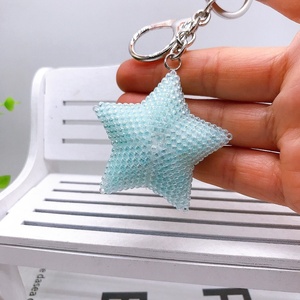Dainty Women Handbag Charm Accessories Girls Bucket Bag Decoration Handmade Birthday Gift Tiny Seed Beads Cute <b>Star</b> Keychain - Product Image 6