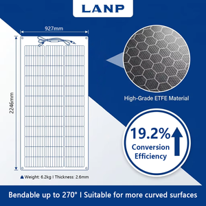 Panneau solaire flexible 390W 395W 400W monocristallin IP68 léger pour toit, <span class=keywords><strong>camping</strong></span>-<span class=keywords><strong>car</strong></span>, voiture, balcon, module photovoltaïque pliable - Product Image 4