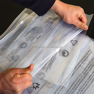 Sacs de T-shirts personnalisés en plastique Sac à fermeture éclair biodégradable givré pour vêtements Emballage et impression de logo personnalisé - Product Image 4