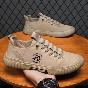 Chaussures en toile respirantes pour hommes printemps-été, en soie glacée, décontractées, pour la marche quotidienne, plates, confortables, à lacets, légères - Product Image 2