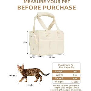 Tas gendongan anjing kucing, pembawa anak anjing perjalanan sisi lembut dapat dilipat dengan saku besar - Product Image 2