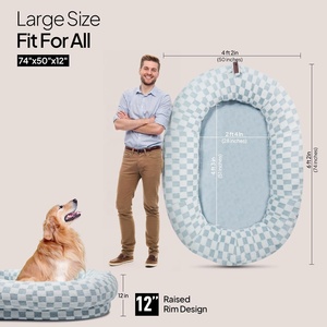 Letto per Cani Gigante a Forma Ovale con Bordo Rialzato, Extra Large per Adulti e Cani di Taglia Grande, Impermeabile, Antiscivolo, in Memory Foam, Lavabile - Product Image 4