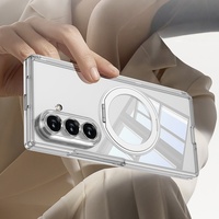 Charnière magnétique à 360 degrés °   Étui de protection rotatif en PC et TPU pour Samsung Z Flip 8 Ultra, coque de téléphone transparente
