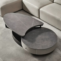 Nouvelle Table Basse Créative Irrégulière en Pierre Frittée, Design Minimaliste Moderne et Luxe Léger 2026 pour Salon