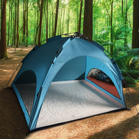 Wind Valley Tente de randonnée automatique pour 4 personnes Coque dure légère Imperméable Pop-Up Été Pliable Polyester Abri Soleil Extérieur