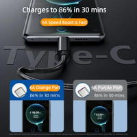 Câble USB C tout métal indestructible, charge super rapide 6A, cordon de charge Type C résistant aux morsures de chien, flexible et sans nœuds
