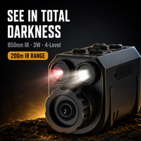 Monoculaire de vision nocturne 4K avec IR 850nm 3W et portée de 200m dans l'obscurité pour la marche nocturne et la navigation