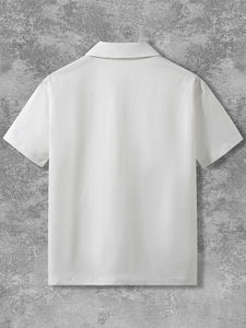 Camicia da <span class=keywords><strong>uomo</strong></span> con Zip estiva camicia da <span class=keywords><strong>uomo</strong></span> 210gsm camicia Casual Casual di alta qualità <span class=keywords><strong>bianca</strong></span> nera con spalle scoperte - Product Image 3