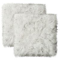 Coussins de chaise en fourrure douce coussins en peau de mouton 20 "X 20" petits tapis carrés en fausse fourrure