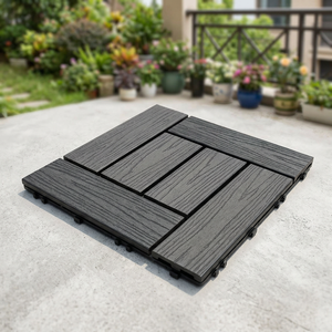 Dalles de terrasse en WPC (bois-plastique) à emboîtement, étanches, pour passerelles, patios, piscines, jardins extérieurs, halls et entrepôts (DIY) - Product Image 3