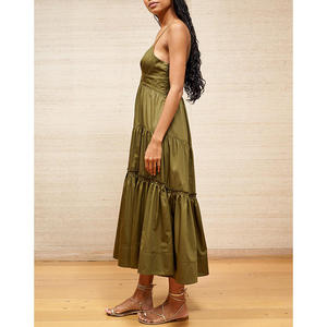 All'ingrosso su misura pieghettato estate abiti <span class=keywords><strong>lunghi</strong></span> da donna alla moda abiti eleganti occidentali modesti abiti di <span class=keywords><strong>cotone</strong></span> slip estate - Product Image 3