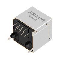 Conector RJ45 PoE+ de Perfil Bajo, Vertical, SMT, 1000 Base-T, 10 Pines, Hembra, Sin Magnéticos, Montaje en PCB, Conector Ethernet Cat5e