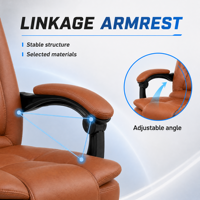 Chaise de jeu pivotante inclinable ergonomique en cuir de luxe avec accoudoirs réglables