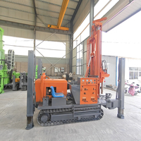 Foreuse de puits DTH portable 300m de profondeur avec moteur, pompe et boîte de vitesses pour forage de puits d'eau, mobilité sur chenilles élevée