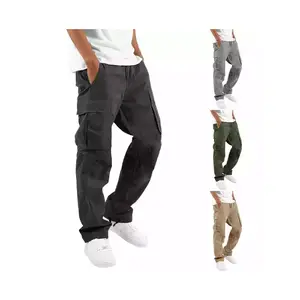 Pantaloni da jogging cargo in lino da uomo