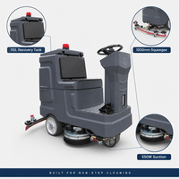 Autolaveuse industrielle autoportée LM-W580, double réservoir 90L/110L, moteur à brosse 1600W, nouvelle batterie 24V 100Ah, bac de 29 gallons pour la logistique